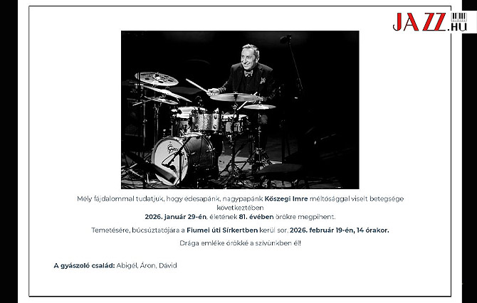 Kőszegi Imre gyászjelentés
