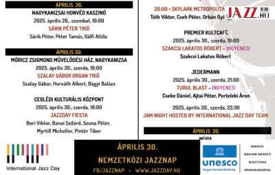 Jazzünnep 2025 -  Nemzetközi Jazznap koncertjei